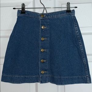 American Apparel Button Up Denim Skirt